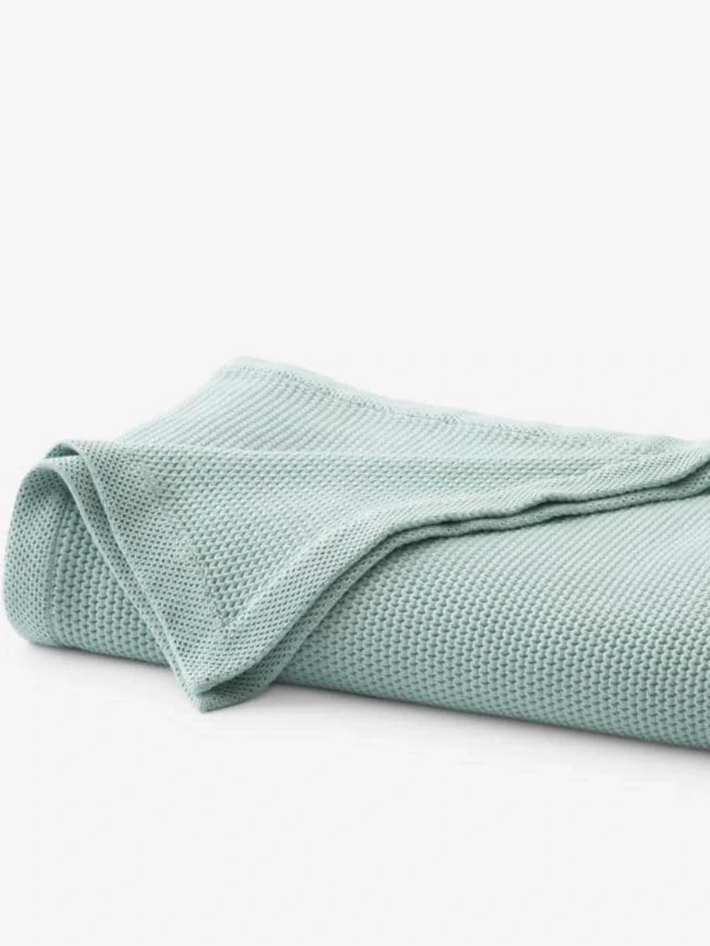 Legends Hotel Garter Stitch Cotton Blanket Full/Queen Cloud Blue NWT Retail $246